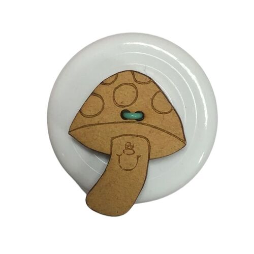 Button - Mushroom Lasercut