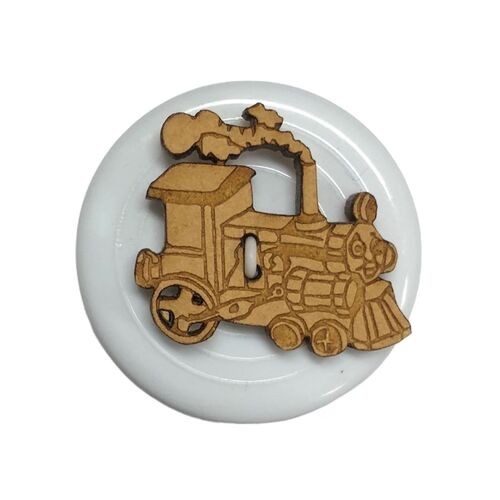 Button -Train Wooden