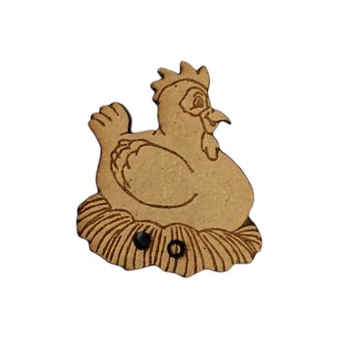 Button - Lasercut Chicken Roosting
