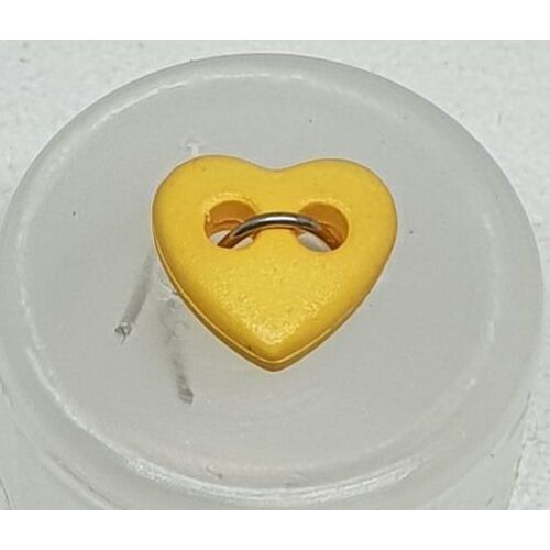 Button - 8mm Yellow Heart