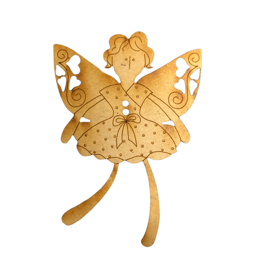 Button - Butterfly Fairy Wooden Button
