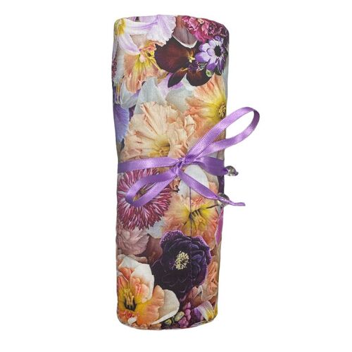 Crochet/Craft Tool Wrap - Purple Flowers