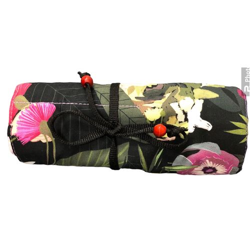 Crochet/Craft Tool Wrap - Leaves and Pink Flowers