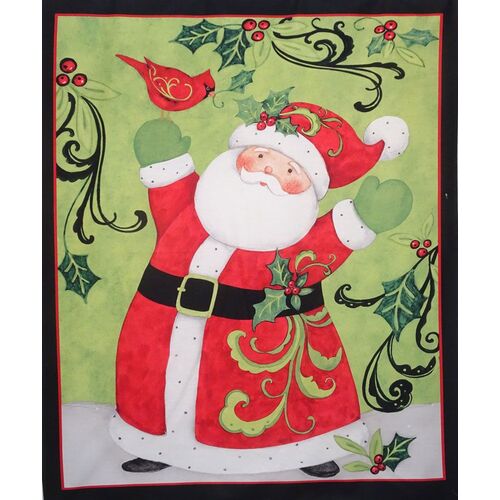 Fabric - Christmas Swirl Santa Panel