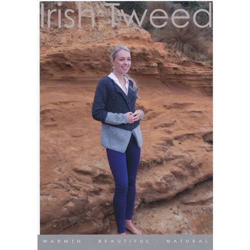 Irish Tweed Women's Two Colour Cardigan CY004