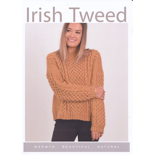 Irish Tweed Women's Golden Ash Aran Sweater CY081