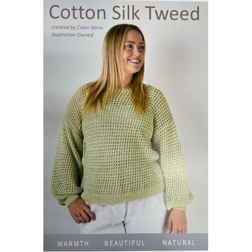 CY352 – Apple Sweater Knitting Pattern in Cotton Silk Tweed