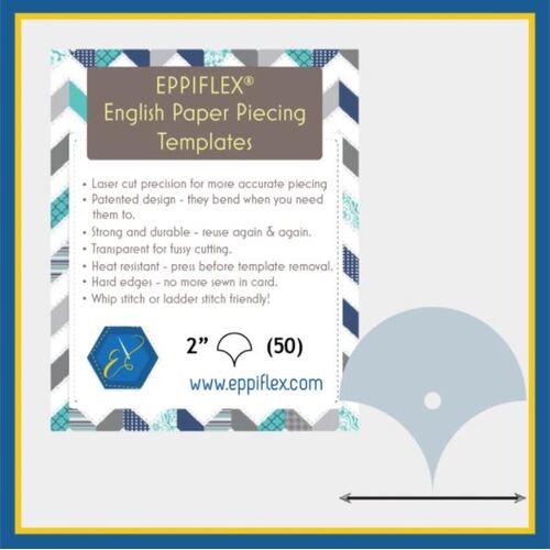 English Paper Piecing Template - 2" Clamshells - 50 Pieces