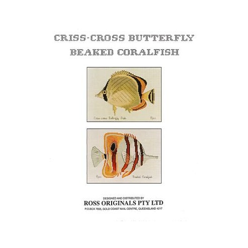  Graeme Ross Cross Stitch Chart - Criss-Cross Butterfly & Beaked Coralfish