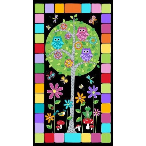 Andover Hoot Hoot Panel A9759B Black