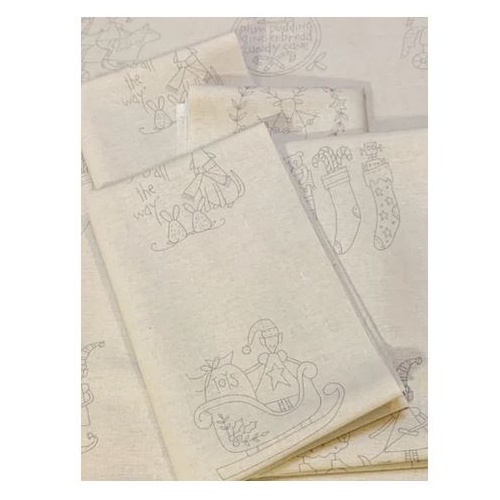 Fabric - Linen/Cotton Christmas Panel