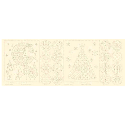 Christmas Sashiko Panel (Natural)