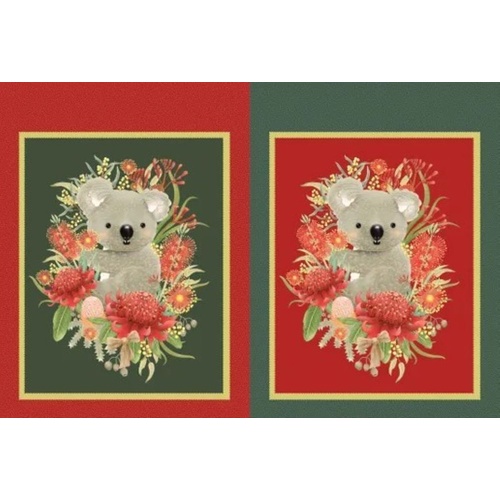 Jen Digital Christmas ? Koala Sack Panel DV6956