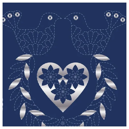 Devonstone Sashiko Christmas Stocking Navy - Silver Panel DVC1002