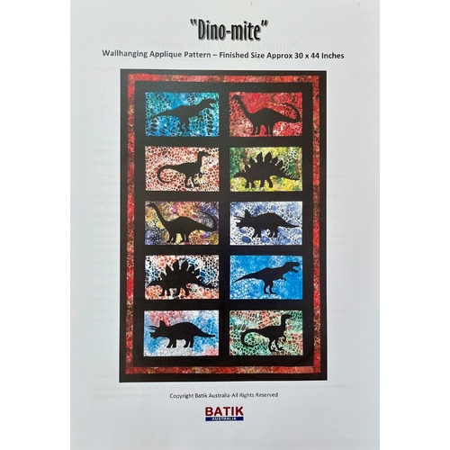 Dino-Mite Wallhanging Applique Pattern - Batik Australia