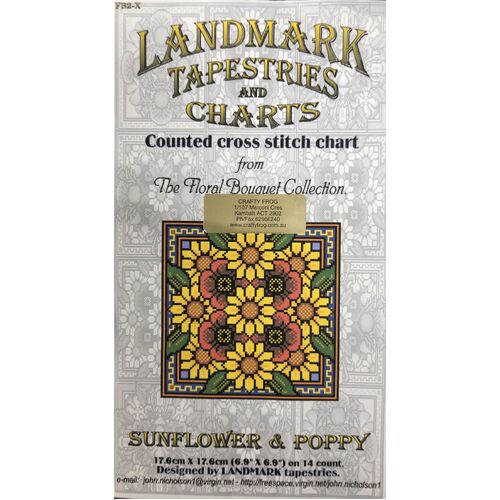Cross Stitch Chart - Sunflower & Poppy