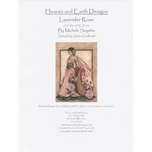 HAE Lavender Rose Cross Stitch HAEJG033
