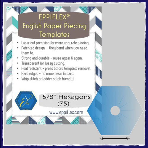 English Paper Piecing Template - 5/8" Hexagons - 75 Pieces