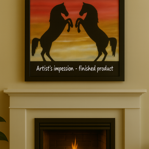 Horse Rearing Silhouette appliqué kit