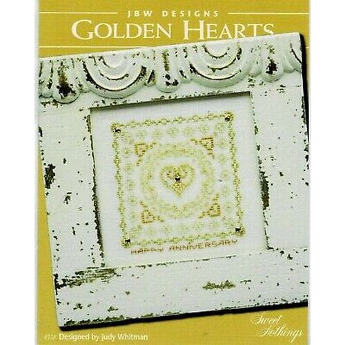 Cross Stitch Chart - Golden Hearts 