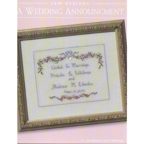 Cross Stitch Chart - A Wedding Announcement