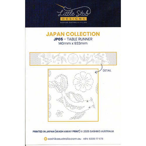 JP05 Butterfly Koi & Plum Blossom Sashiko Table Runner