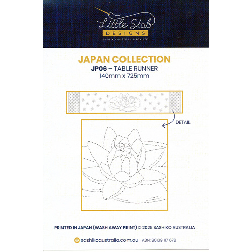 JP06 Lotus Flower & Seven Treasures Sashiko Table Runner