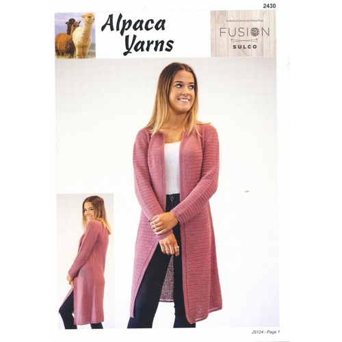 JS124 - Fusion Sulco 3 Ply Crochet Ladies Cardigan 2430