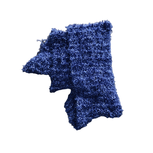Knitted Scarf - Cleckheaton Faux Fur Blue Scarf
