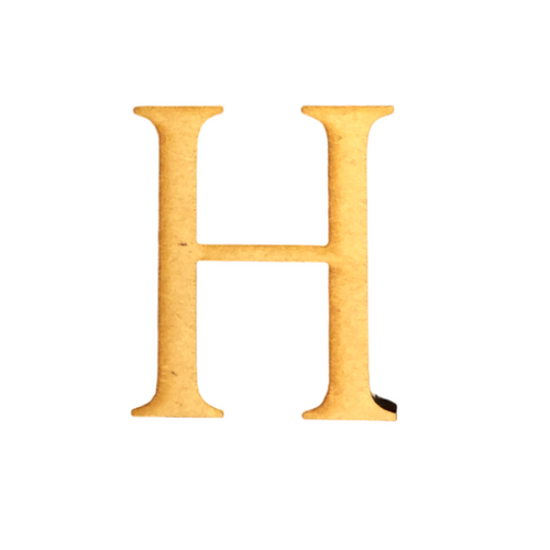 Button - Alphabet Laser Cut Out - H
