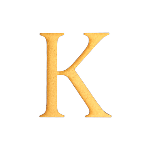 Button - Alphabet Laser Cut Out - K