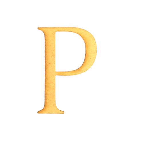 Button - Alphabet Laser Cut Out - P
