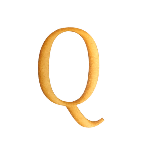 Button - Alphabet Laser Cut Out - Q