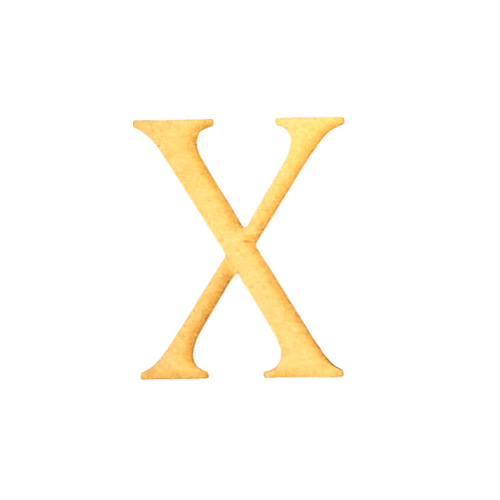 Button - Alphabet Laser Cut Out - X