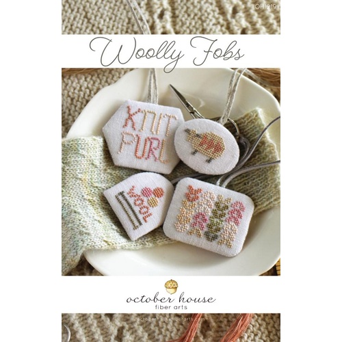Woolly Fobs - October House Fiber Arts Cross Stitch Chart