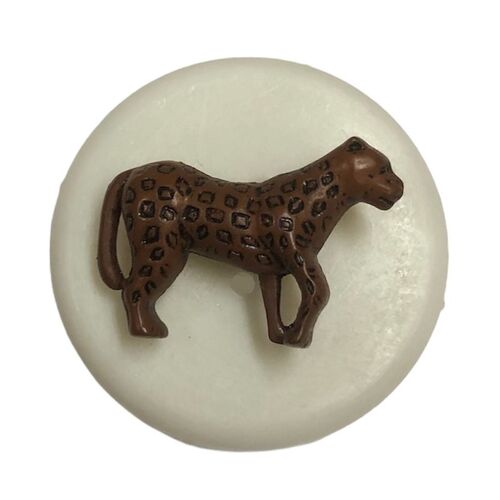 Button - Brown Leopard 20mm