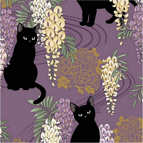 Fabric - Cat X Wisteria  QGHR3410D - Purple