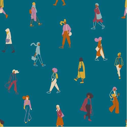 Fabric - To & Fro RS106512 - I'm Busy - Teal