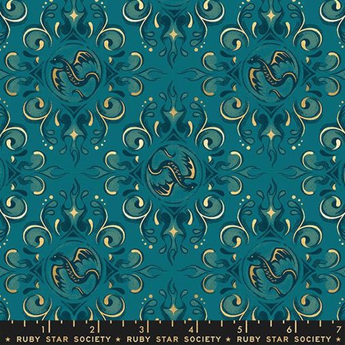 Fireglow Ornate Dragon Teal – RS2136-14M