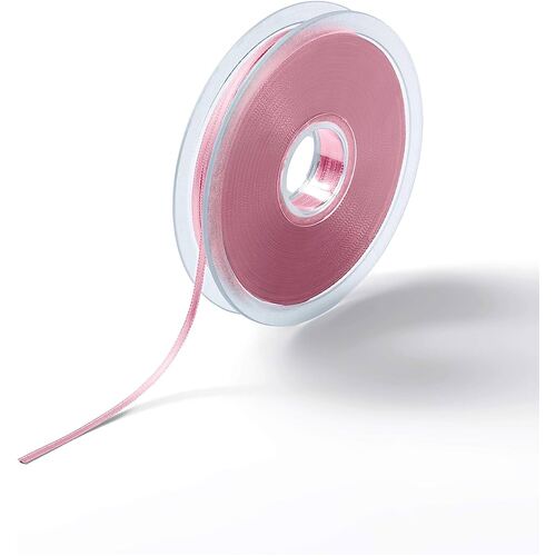 3mm Pink Dbl Sided Polyester Satin Ribbon