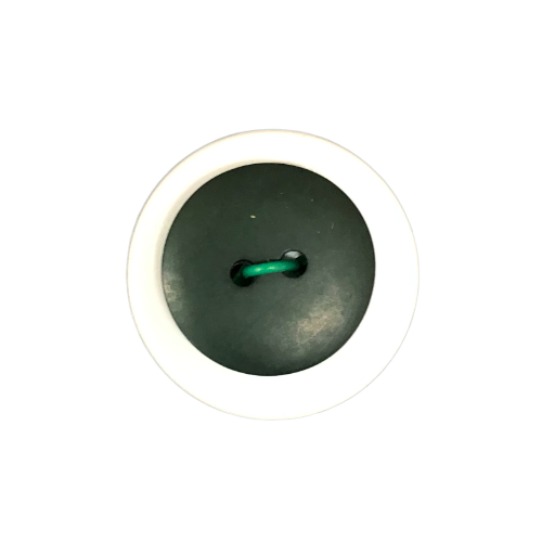 Button - 2 Hole Round Matt Green 16mm