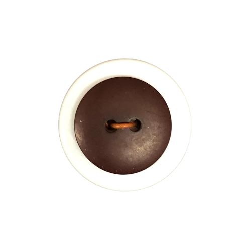 Button - 2 Hole Round Matt Dark Brown 16mm