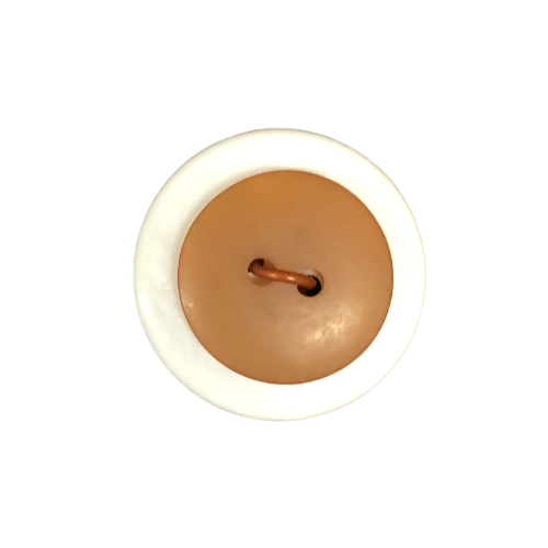 Button - 2 Hole Round Matt Light Brown 16mm