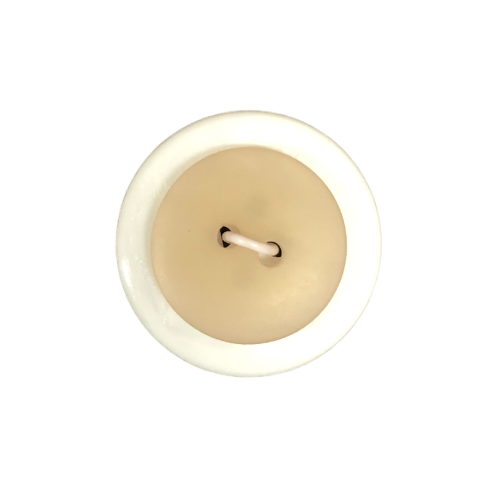Button - 2 Hole Round Matt Cream 16mm