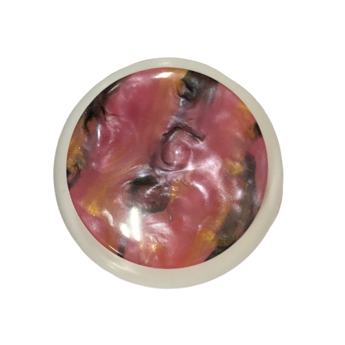Button - 23mm Shank Pink with Black/Gold