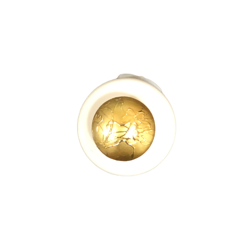 Button - Gold Pattern Pearl Shank 12mm