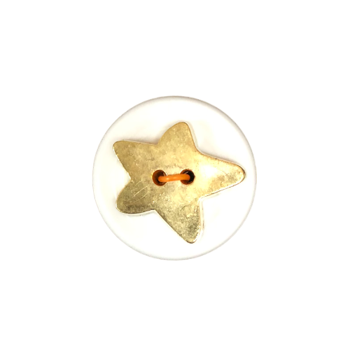 Button - 2 Hole Matt Gold Star 20mm