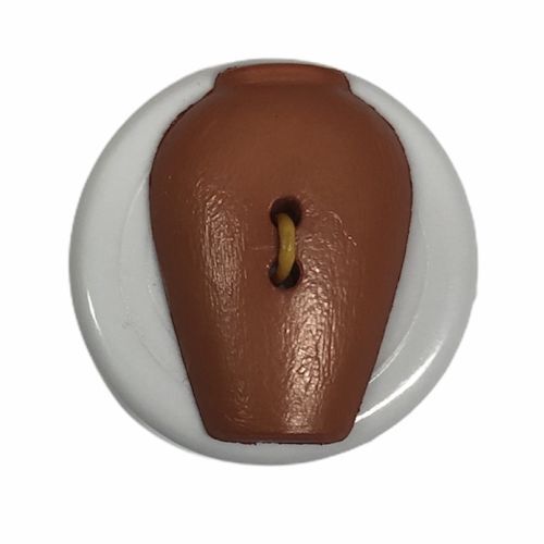 Button - 27mm Urn Brown (Sew Thru)