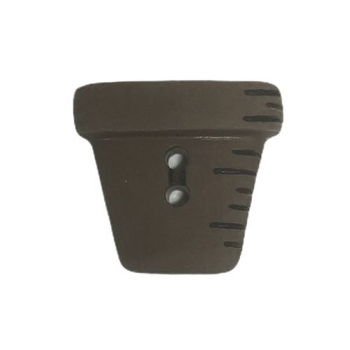 Button - Flower Pot Brown (Sew Thru)