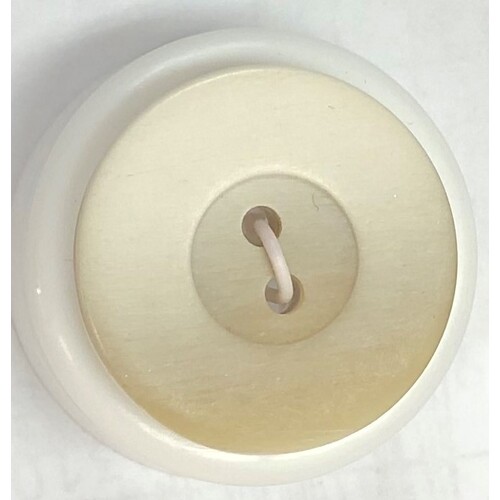 Button - 23mm Matt 2 Hole Cream